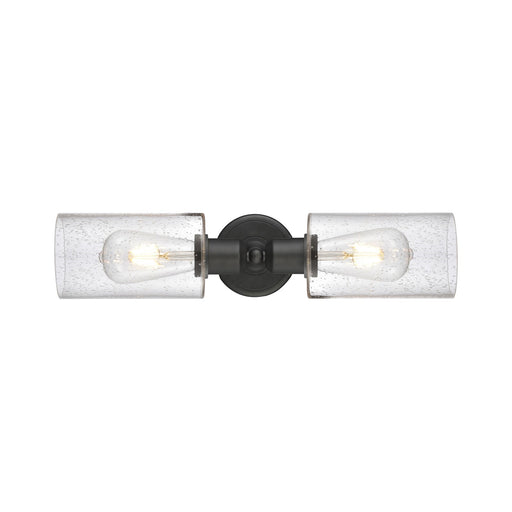 Innovations Clymer 17in 2-Light Linear Bath Vanity Light | Industrial Oil Rubbed Bronze and Seedy Glass | Bathroom Vanity & Powder | Model 900-2W-OB-G804