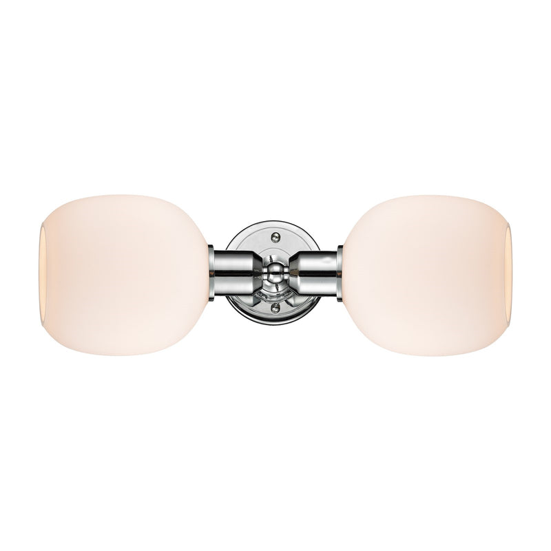 Innovations Belfast 17in 2-Light Linear Bath Vanity Light | Industrial Polished Chrome and Matte White Glass | Bathroom Vanity | Model 900-2W-PC-G101
