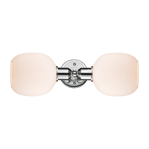 Innovations Belfast 17in 2-Light Linear Bath Vanity Light | Industrial Polished Chrome and Matte White Glass | Bathroom Vanity | Model 900-2W-PC-G101