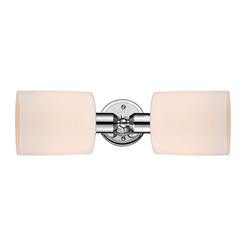 Innovations Cobbleskill 17in 2-Light Linear Bath Vanity Light | Industrial Polished Chrome and Matte White Glass | Bathroom Vanity | Model 900-2W-PC-G111
