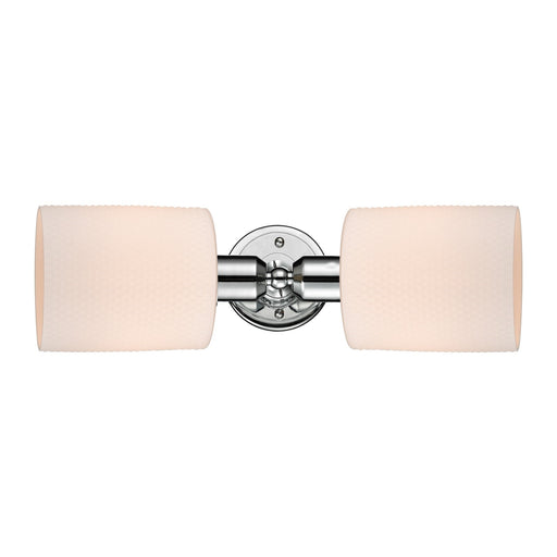 Innovations Cobbleskill 17in 2-Light Linear Bath Vanity Light | Industrial Polished Chrome and Matte White Glass | Bathroom Vanity | Model 900-2W-PC-G111