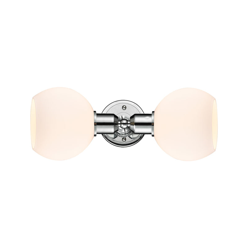 Innovations Athens 15in 2-Light Linear Bath Vanity Light | Industrial Polished Chrome and Matte White Glass | Bathroom Vanity | Model 900-2W-PC-G121-6
