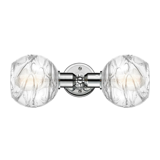 Innovations Athens Deco Swirl 15.5in 2-Light Linear Bath Vanity Light | Industrial Polished Chrome and Clear Deco Swirl Glass | Model 900-2W-PC-G1213-6CL