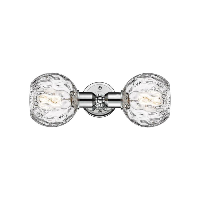 Innovations Athens Water Glass 15.25in 2-Light Linear Bath Vanity Light | Industrial Polished Chrome and Clear Water Glass | Model 900-2W-PC-G1215-6