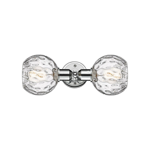 Innovations Athens Water Glass 15.25in 2-Light Linear Bath Vanity Light | Industrial Polished Chrome and Clear Water Glass | Model 900-2W-PC-G1215-6