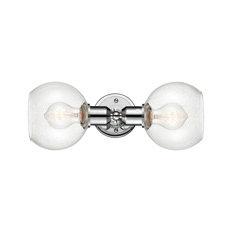 Innovations Athens 15in 2-Light Linear Bath Vanity Light | Industrial Polished Chrome and Seedy Glass | Bathroom Vanity | Model 900-2W-PC-G124-6