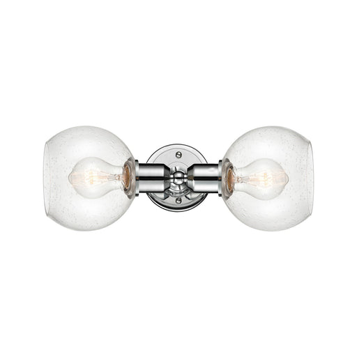 Innovations Athens 15in 2-Light Linear Bath Vanity Light | Industrial Polished Chrome and Seedy Glass | Bathroom Vanity | Model 900-2W-PC-G124-6