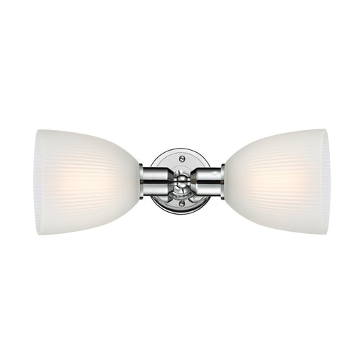 Innovations Castile 17in 2-Light Linear Bath Vanity | Industrial Polished Chrome and White Dome Glass Shades | Bathroom Vanity & | Model 900-2W-PC-G381
