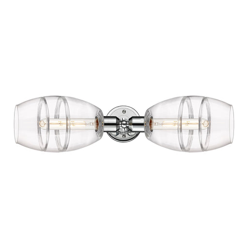 Innovations Vaz 23.75in 2-Light Linear Bath Vanity Light | Industrial Polished Chrome Steel and Clear Glass | Bathroom Vanity & | Model 900-2W-PC-G557-6CL