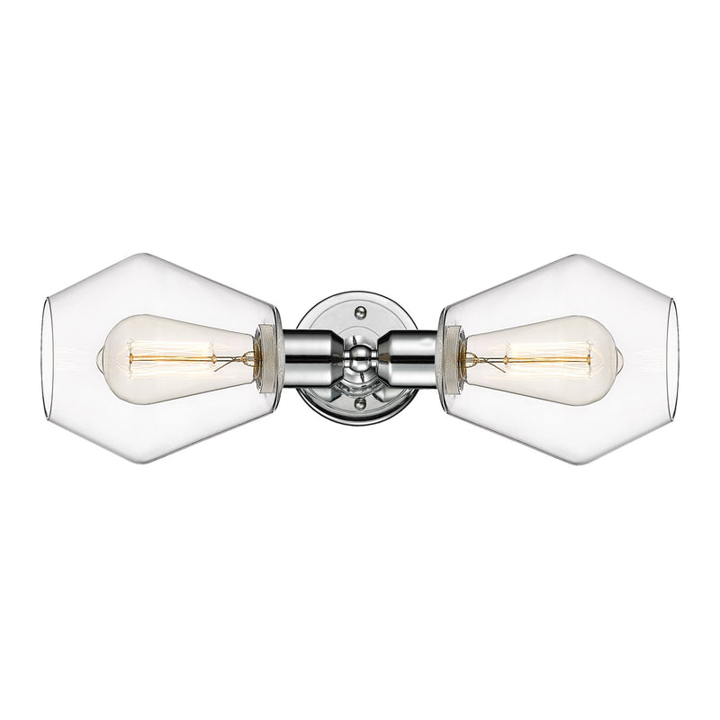 Innovations Cindyrella 18in 2-Light Linear Bath Vanity Light | Industrial Polished Chrome and Clear Glass | Bathroom Vanity & | Model 900-2W-PC-G652-6