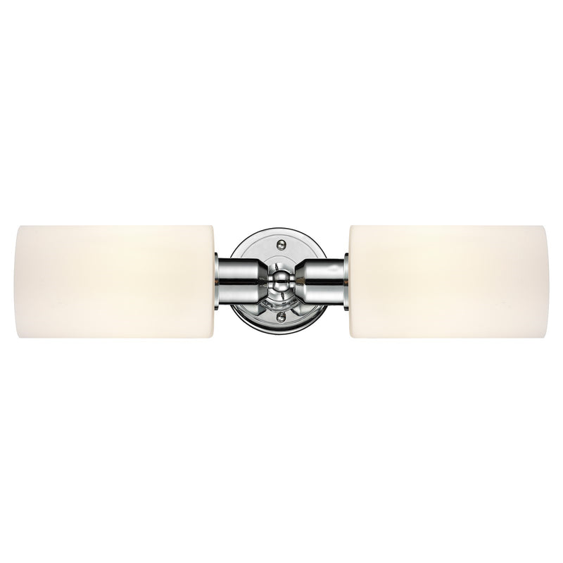 Innovations Clymer 17in 2-Light Linear Bath Vanity Light | Industrial Polished Chrome and Matte White Glass | Bathroom Vanity & | Model 900-2W-PC-G801