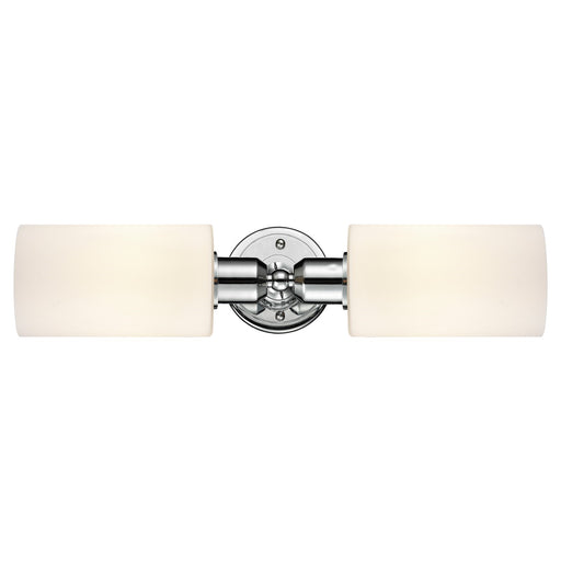 Innovations Clymer 17in 2-Light Linear Bath Vanity Light | Industrial Polished Chrome and Matte White Glass | Bathroom Vanity & | Model 900-2W-PC-G801