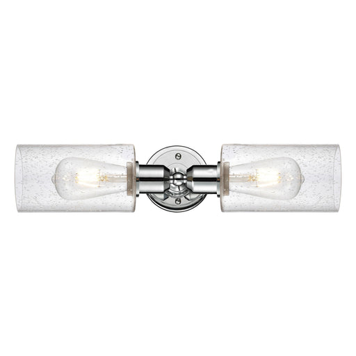 Innovations Clymer 17in 2-Light Linear Bath Vanity Light | Polished Chrome Steel and Seedy Glass | Bathroom Vanity | Model 900-2W-PC-G804