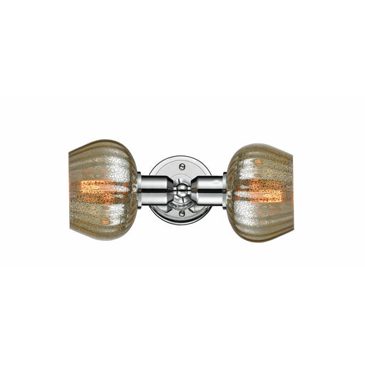 Innovations Fenton 16in 2-Light Bath Vanity Light | Polished Chrome Steel and Mercury Glass | Bathroom Vanity | 16 x 6.5 x 8.62 in | Model 900-2W-PC-G96