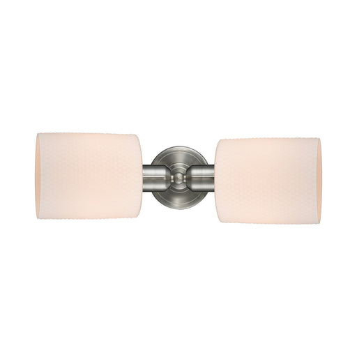 Innovations Cobbleskill 17in 2-Light Linear Bath Vanity | Industrial Brushed Satin Nickel and Matte White Glass | Bathroom Vanity & | Model 900-2W-SN-G111
