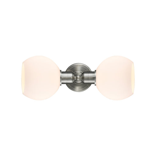 Innovations Athens 15in 2-Light Linear Bath Vanity Light | Industrial Brushed Satin Nickel and Cased Matte White Glass | Bathroom | Model 900-2W-SN-G121-6