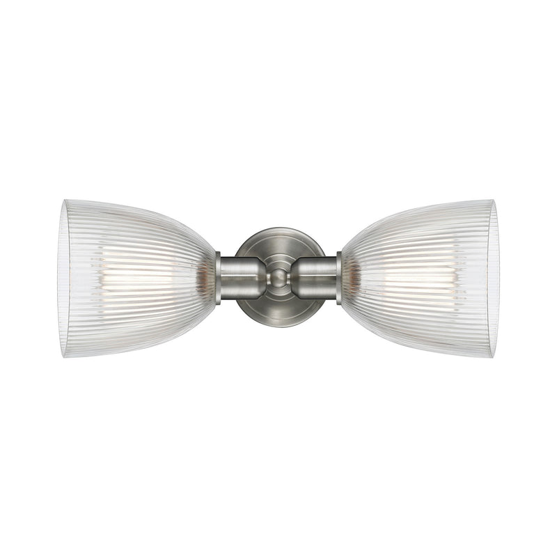 Innovations Castile 17in 2-Light Linear Bath Vanity Light | Industrial Brushed Satin Nickel and Clear Glass | Bathroom Vanity | Model 900-2W-SN-G382