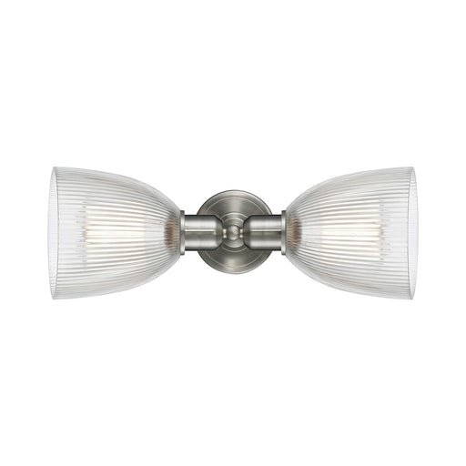 Innovations Castile 17in 2-Light Linear Bath Vanity Light | Industrial Brushed Satin Nickel and Clear Glass | Bathroom Vanity | Model 900-2W-SN-G382