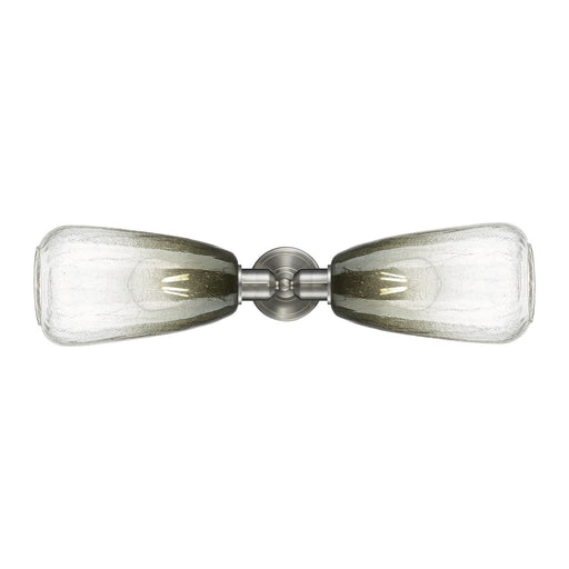 Innovations Brookhaven Almond 25in 2-Light Linear Bath Vanity Light | Industrial Brushed Satin Nickel and Slate Glass | Model 900-2W-SN-G480-6SL