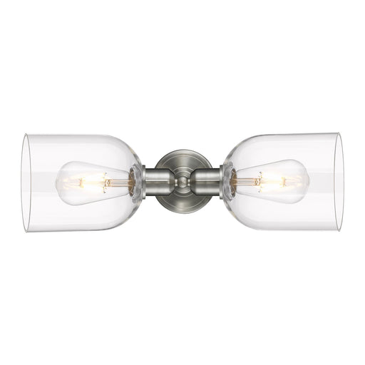 Innovations Bella 18in 2-Light Linear Bath Vanity Light | Industrial Brushed Satin Nickel and Clear Glass | Bathroom Vanity & | Model 900-2W-SN-G558-6CL