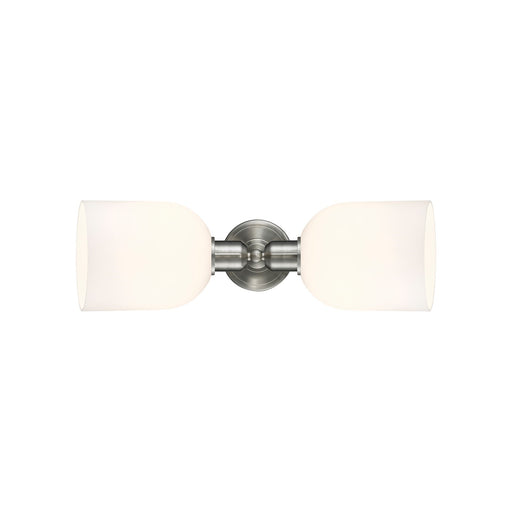 Innovations Bella 18in 2-Light Linear Bath Vanity Light | Industrial Brushed Satin Nickel and White Glass | Bathroom Vanity & | Model 900-2W-SN-G558-6GWH