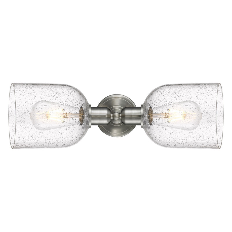 Innovations Bella 18in 2-Light Linear Bath Vanity Light | Industrial Brushed Satin Nickel and Seedy Glass | Bathroom Vanity | Model 900-2W-SN-G558-6SDY