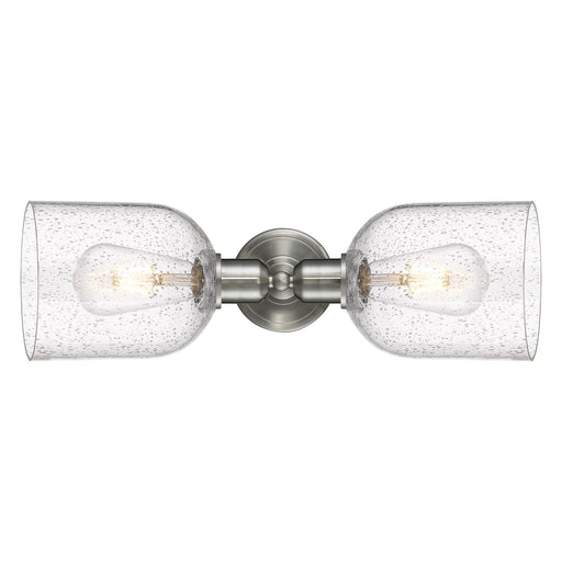 Innovations Bella 18in 2-Light Linear Bath Vanity Light | Industrial Brushed Satin Nickel and Seedy Glass | Bathroom Vanity | Model 900-2W-SN-G558-6SDY