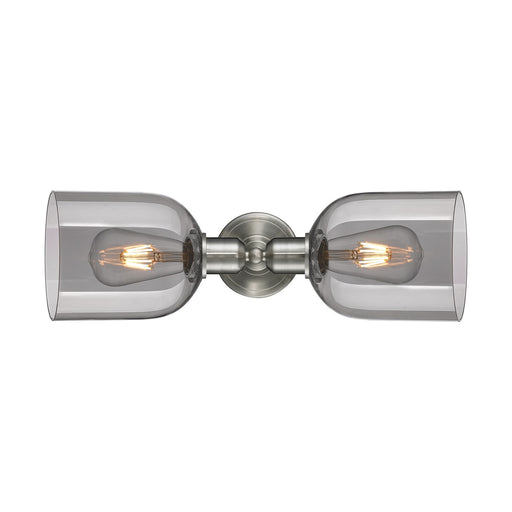Innovations Bella 18in 2-Light Linear Bath Vanity Light | Industrial Brushed Satin Nickel and Light Smoke Glass | Bathroom | Model 900-2W-SN-G558-6SM
