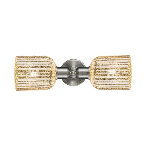 Innovations Bridal Veil 17in 2-Light Vanity Light | Industrial Brushed Satin Nickel and Mercury Ribbed Glass | Bathroom Vanity | Model 900-2W-SN-G559-5ME