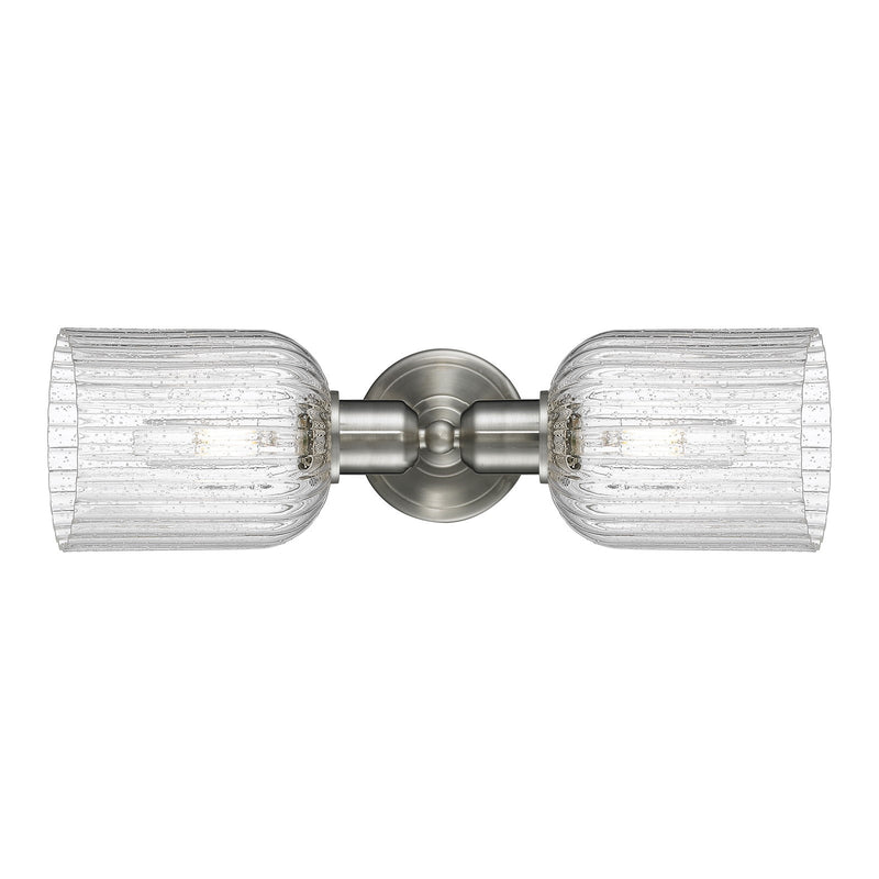 Innovations Bridal Veil 17in 2-Light Vanity Light | Industrial Brushed Satin Nickel and Seedy Ribbed Glass | Bathroom Vanity | Model 900-2W-SN-G559-5SDY
