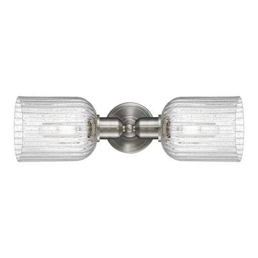 Innovations Bridal Veil 17in 2-Light Vanity Light | Industrial Brushed Satin Nickel and Seedy Ribbed Glass | Bathroom Vanity | Model 900-2W-SN-G559-5SDY