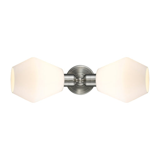 Innovations Cindyrella 18in 2-Light Linear Bath Vanity Light | Industrial Brushed Satin Nickel and Cased Matte White Glass | Model 900-2W-SN-G651-6