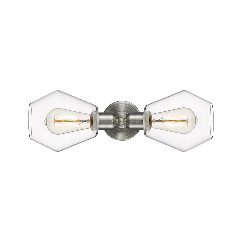 Innovations Cindyrella 18in 2-Light Linear Bath Vanity Light | Industrial Brushed Satin Nickel and Clear Glass | Bathroom Vanity | Model 900-2W-SN-G652-6