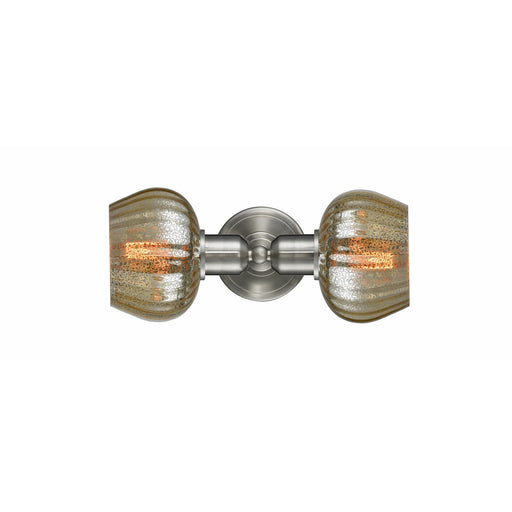 Innovations Fenton 16in 2-Light Bath Vanity Light | Brushed Satin Nickel Steel and Mercury Glass | Bathroom Vanity | Model 900-2W-SN-G96-LED