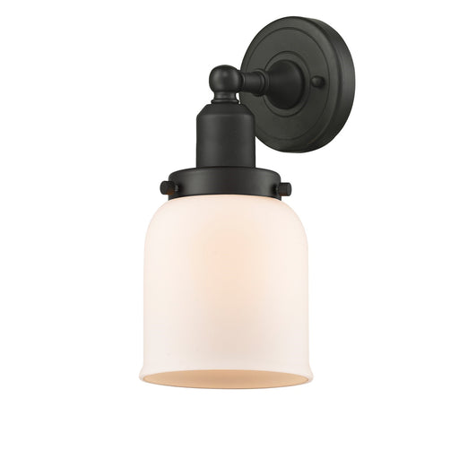 Innovations Bell 5in 1-Light Bath Vanity Light | Industrial Oil Rubbed Bronze and Matte White Frosted Glass | Bathroom Vanity | Model 900H-1W-OB-G51