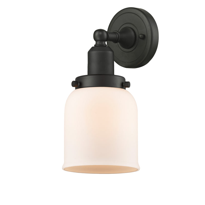 Innovations Bell 5in 1-Light Bath Vanity Light LED | Industrial Oil Rubbed Bronze and Matte White Frosted Glass | Bathroom | Model 900H-1W-OB-G51-LED