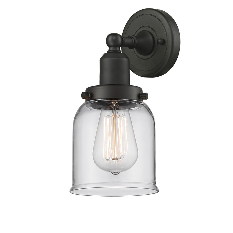 Innovations Bell 5in 1-Light Bath Vanity Light LED | Industrial Oil Rubbed Bronze and Clear Glass | Bathroom Vanity | 5 x 11 in | Model 900H-1W-OB-G52-LED