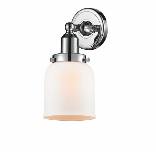 Innovations Bell 5in 1-Light Bath Vanity Light | Industrial Polished Chrome and Matte White Glass | Bathroom Vanity & Powder Room | Model 900H-1W-PC-G51