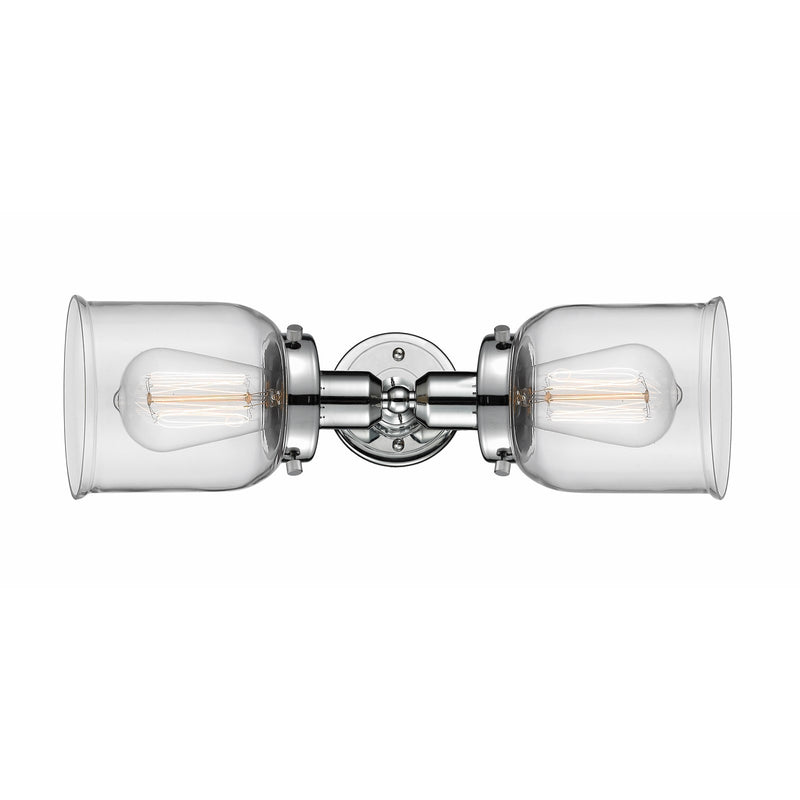 Innovations Bell 18.5in 2-Light Bath Vanity Light | Industrial Polished Chrome and Clear Glass | Bathroom Vanity | 18.5 x 5 in | Model 900H-2W-PC-G52