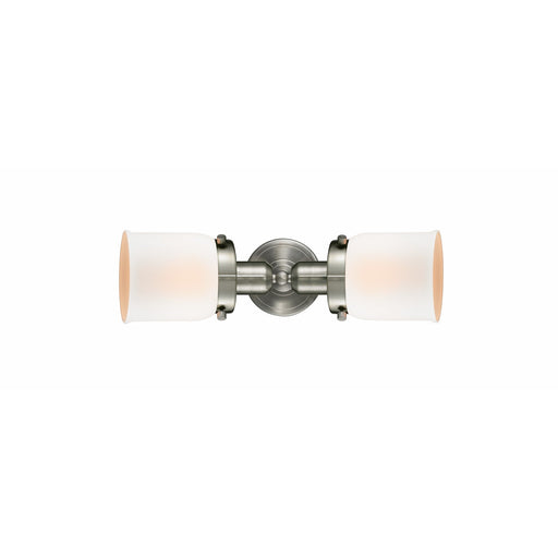 Innovations Bell 18.5in 2-Light Bath Vanity Light | Industrial Brushed Satin Nickel Steel and Matte White Frosted Glass | Bathroom | Model 900H-2W-SN-G51