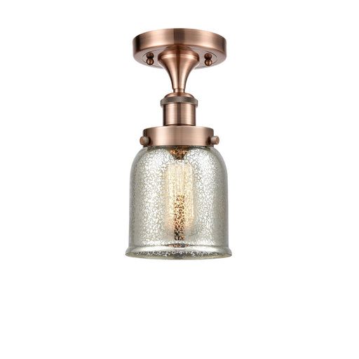 Innovations Bell 5in 1-Light Semi-Flush Mount | Industrial Antique Copper Steel and Silver Plated Mercury Glass | Hallway & Entryway | Model 916-1C-AC-G58