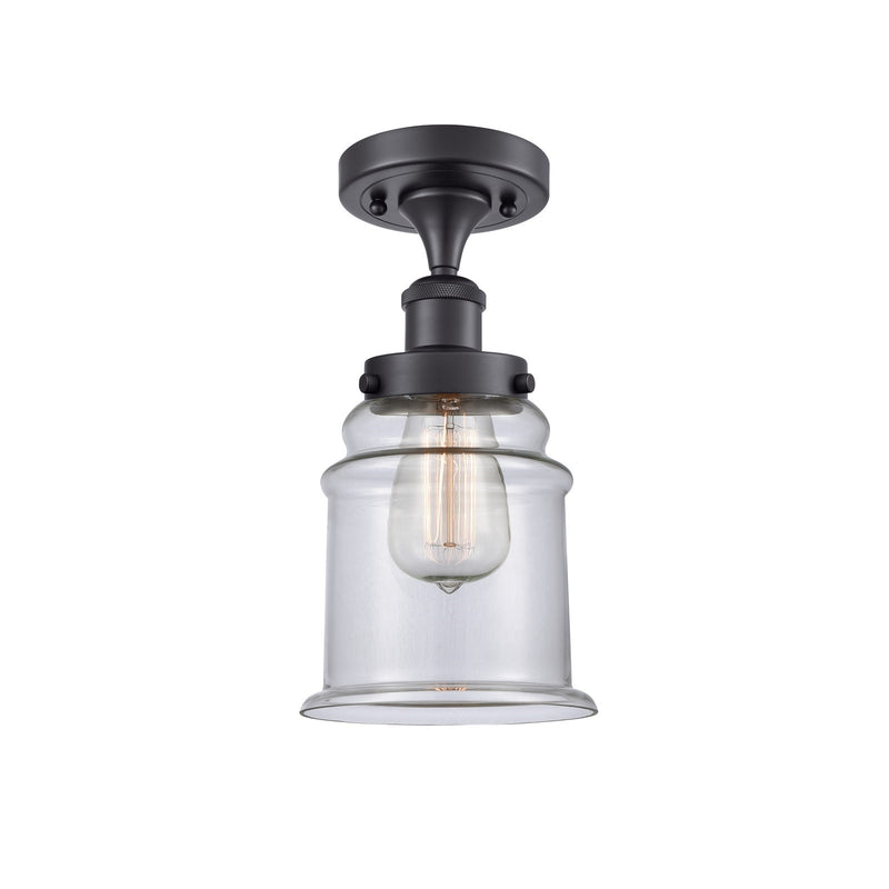 Innovations Canton 6in 1-Light Semi-Flush Mount | Modern Transitional Matte Black Steel and Clear Glass | Hallway & Entryway | Model 916-1C-BK-G182