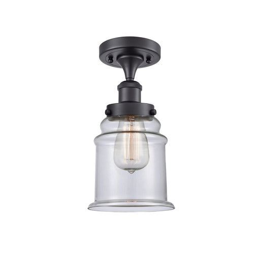 Innovations Canton 6in 1-Light Semi-Flush Mount | Modern Transitional Matte Black Steel and Clear Glass | Hallway & Entryway | Model 916-1C-BK-G182
