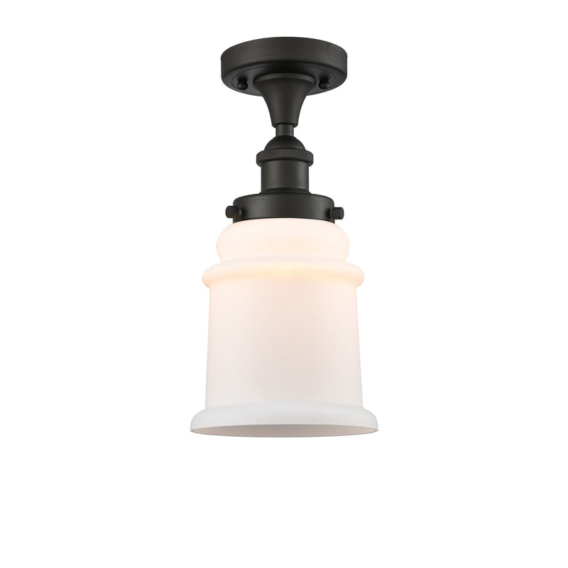 Innovations Canton 6in 1-Light Semi-Flush Mount | Modern Contempo Oil Rubbed Bronze Steel and Matte White Frosted Glass | Hallway & | Model 916-1C-OB-G181