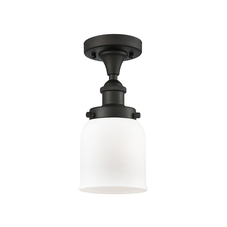 Innovations Bell 1 Light Semi-Flush Mount, Bronze/Matte White - 916-1C-OB-G51