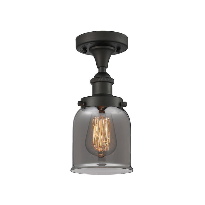 Innovations Bell 1 Light Semi-Flush Mount, Bronze/Plated Smoke - 916-1C-OB-G53