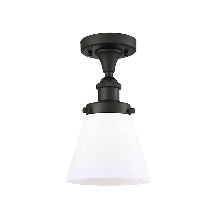 Innovations Cone 1 Light Semi-Flush Mount, Bronze/Matte White - 916-1C-OB-G61