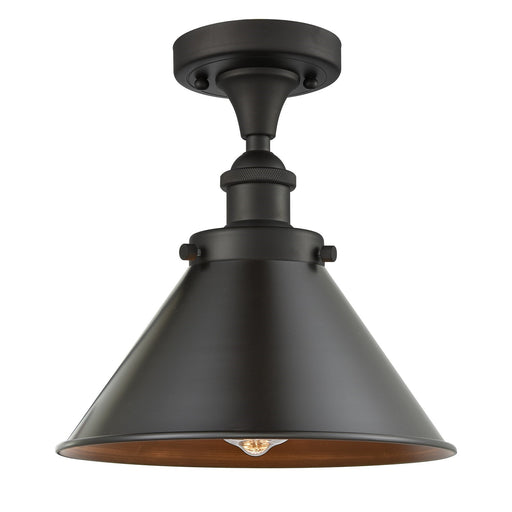 Innovations Briarcliff 10in 1-Light Semi-Flush Mount | Industrial Oil Rubbed Bronze Metal Shade | Entryway & Hallway | 10 x 9 in | Model 916-1C-OB-M10-OB