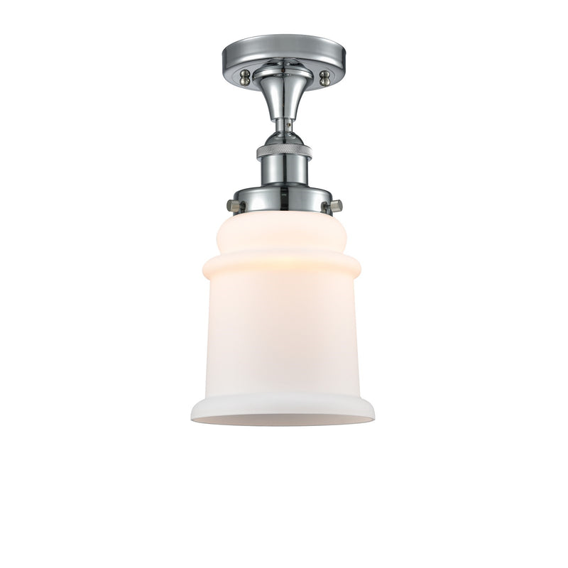 Innovations Canton 6in 1-Light Semi-Flush Mount | Modern Contempo Polished Chrome and Matte White Frosted Glass | Hallway & | Model 916-1C-PC-G181