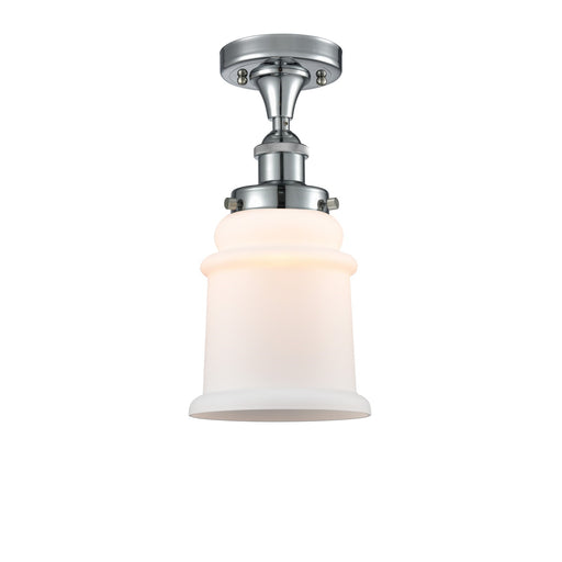 Innovations Canton 6in 1-Light Semi-Flush Mount | Modern Contempo Polished Chrome and Matte White Frosted Glass | Hallway & | Model 916-1C-PC-G181